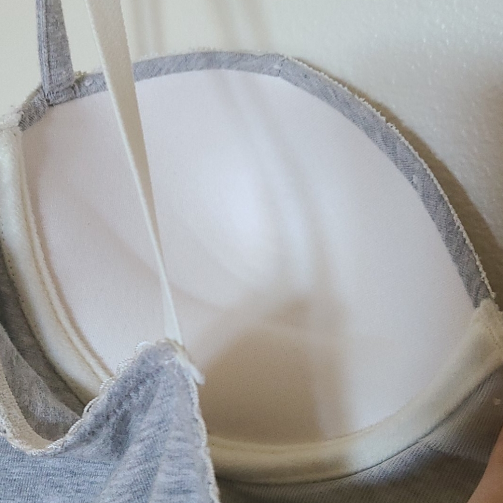 L.e.i push up bra tank top grey white lace 36b - Picture 7 of 7